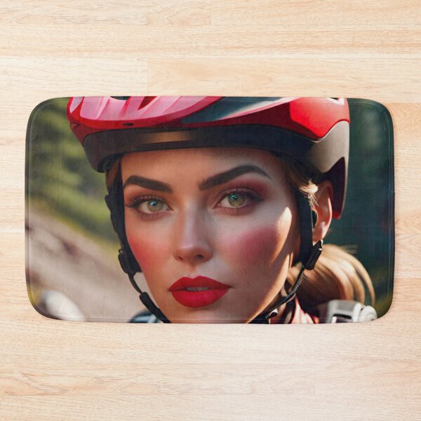 Item preview, Trailblazing Beauty: Gorgeous Female MTB Rider designed and sold by GrizzlyCollective.