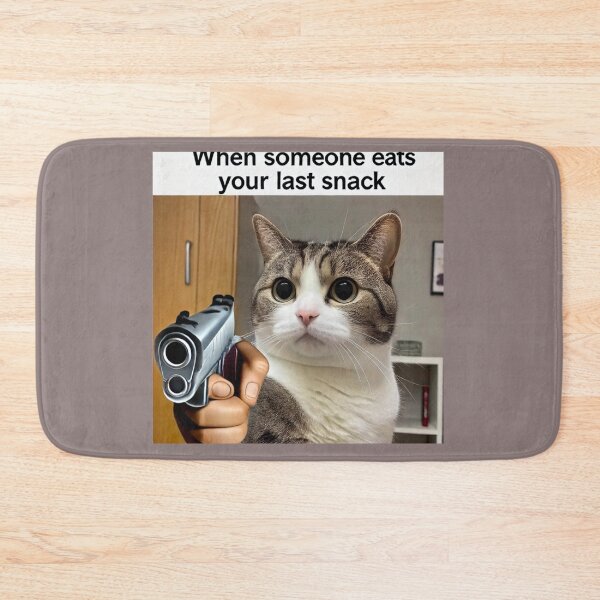 Item preview, Cat With Gun Meme - When Someone Eats Your Last Snack designed and sold by CatmemesArt.