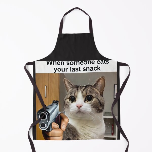 Item preview, Cat With Gun Meme - When Someone Eats Your Last Snack designed and sold by CatmemesArt.