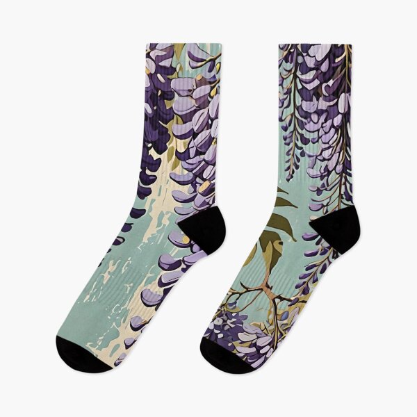 Item preview, Wisteria Retro Style Abstract Cottagecore Art designed and sold by taiche.