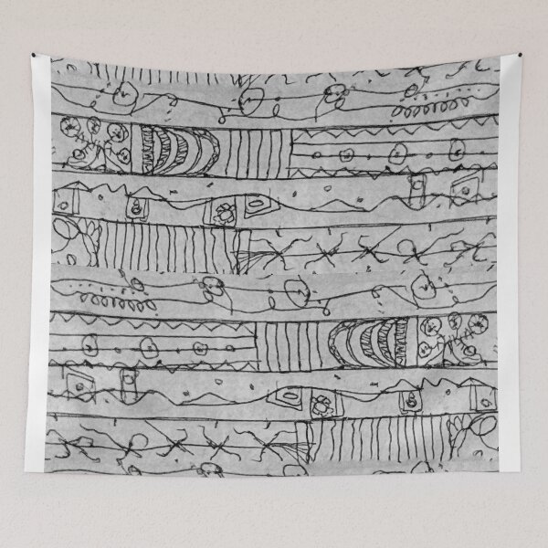 Item preview, Hand Drawn Tribal Tapestry Pattern designed and sold by DFLC Prints.