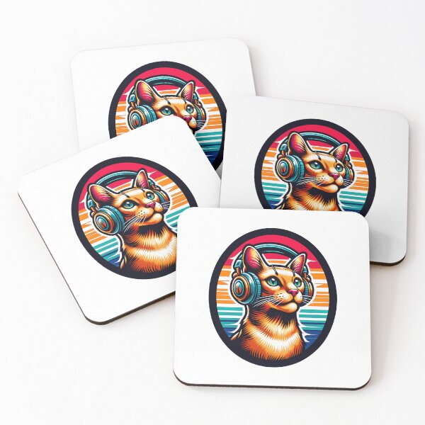 Item preview, Egyptian Mau Cat with Earplugs Listening to Music T-Shirt designed and sold by EnchantSticks.