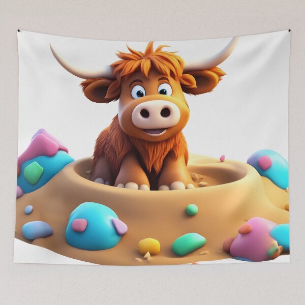 Item preview, Highland carf playing in a sandbox designed and sold by Alwayseddie.
