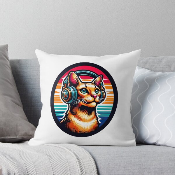 Item preview, Egyptian Mau Cat with Earplugs Listening to Music T-Shirt designed and sold by EnchantSticks.