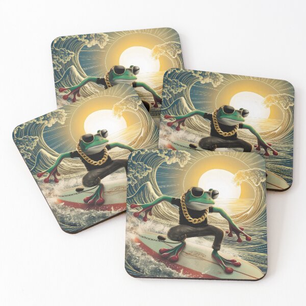Item preview, Surfing frog. designed and sold by MyHappyArtShop.