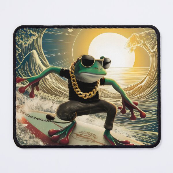 Item preview, Surfing frog. designed and sold by MyHappyArtShop.