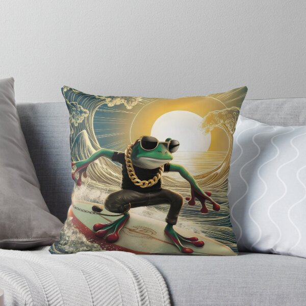 Item preview, Surfing frog. designed and sold by MyHappyArtShop.