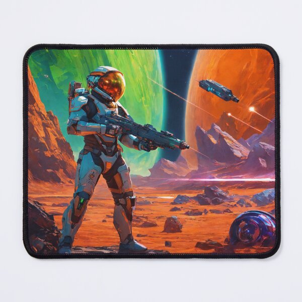 Item preview, A space warrior on a planet.  designed and sold by JoraArt.