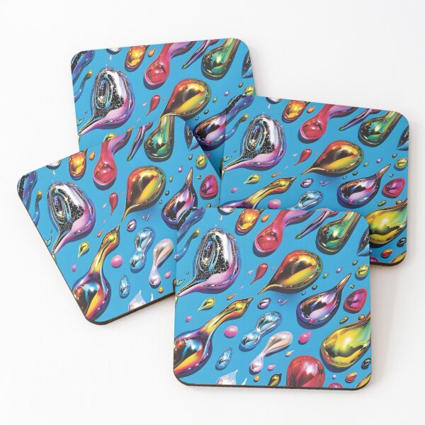 Item preview, Rainbow Liquid Metal on Blue designed and sold by dinaaaaaah.