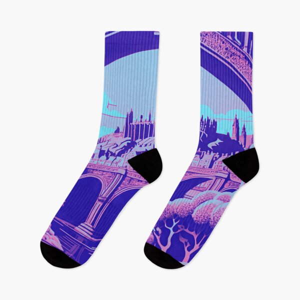 Item preview, Purple Majesty: Castle on the Hill Framed by Arched Bridge designed and sold by GrizzlyCollective.