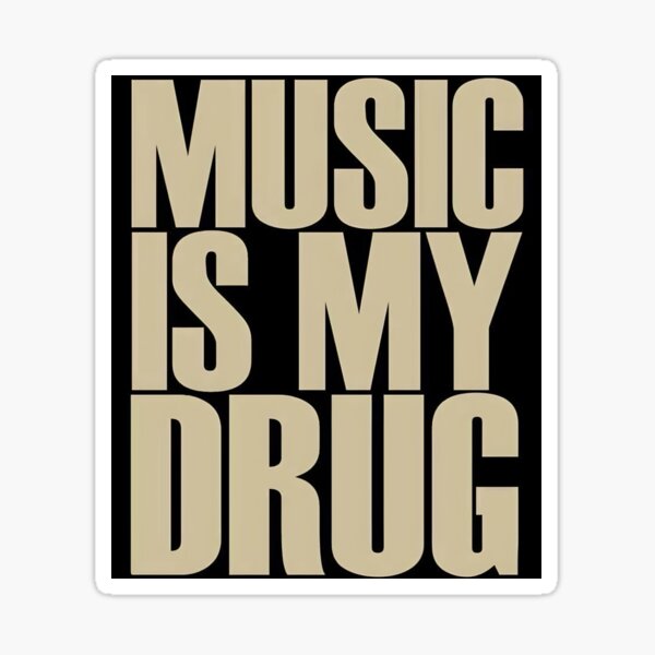 Vista previa del artículo con la obra «La música es mi droga», diseñado y vendido por esk1ss.