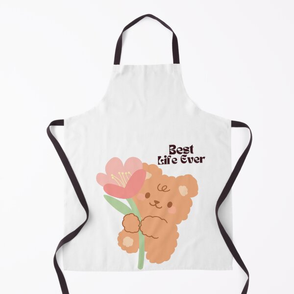 Item preview, best life ever-cute bear holding a pink flower designed and sold by princessadalin.