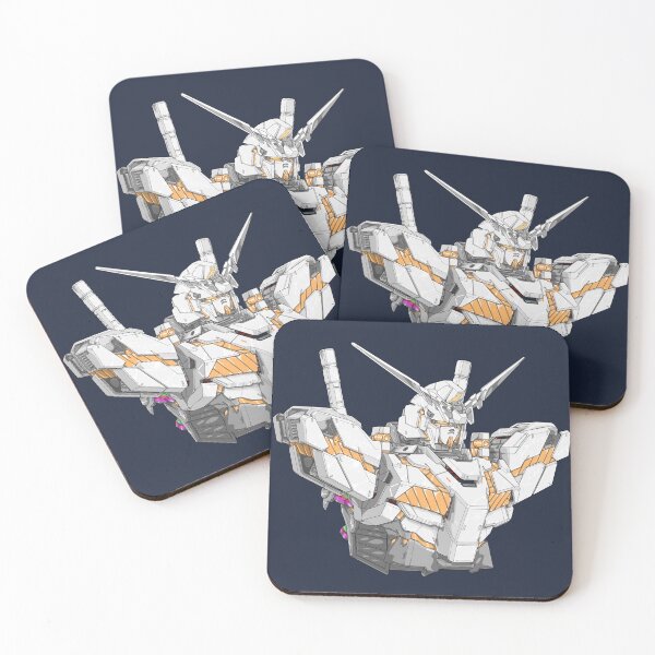 Artikelvorschau, Weißgoldenes Einhorn-Gundam-Kunstwerk – Anime-Mecha-Design entworfen und verkauft von deveerei.