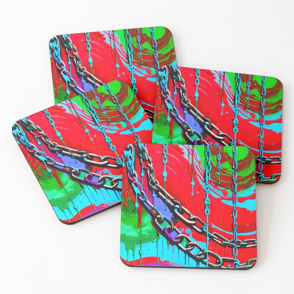 Item preview, Dynamic Fusion: Colorful Paint Splatter and Chains designed and sold by GrizzlyCollective.