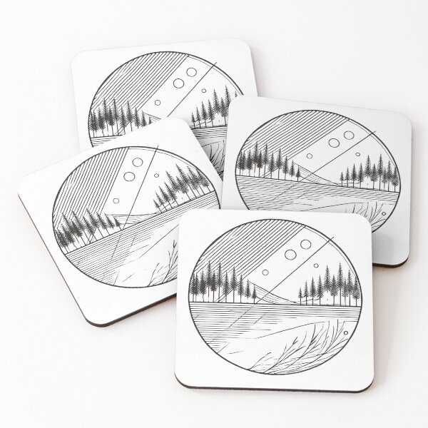 Item preview, Abstract Geometric Forest Nightscape T-Shirt designed and sold by LessLines.