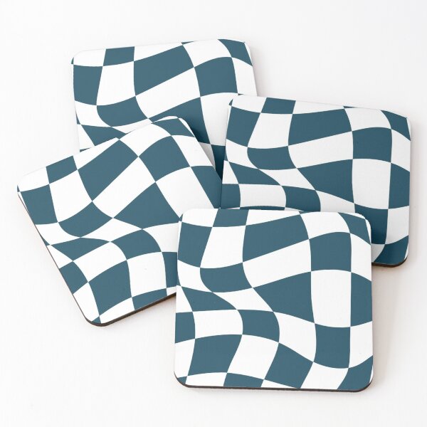 Item preview, Petroleum Blue and White Checkerboard designed and sold by ZedColors.