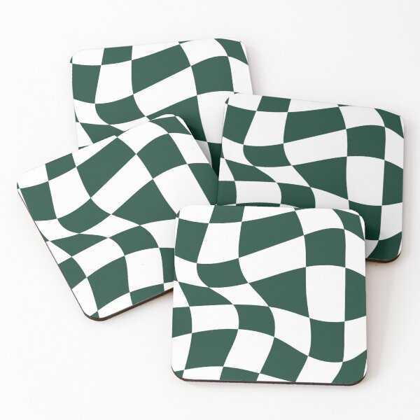 Item preview, Green and White Distorted Checkerboard designed and sold by ZedColors.