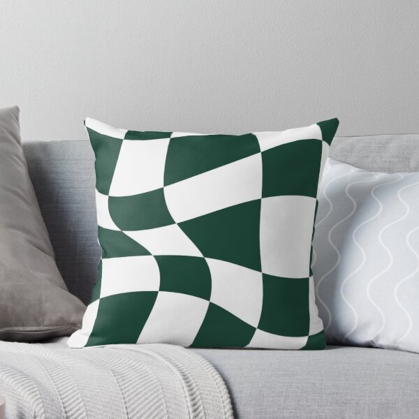 Item preview, Green and White Distorted Checkerboard designed and sold by ZedColors.