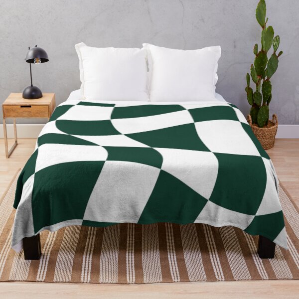 Item preview, Green and White Distorted Checkerboard designed and sold by ZedColors.