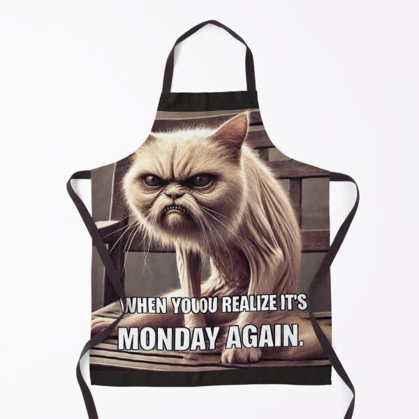 Item preview, Cursed Cat Meme - When You Realize It’s Monday Again designed and sold by CatmemesArt.