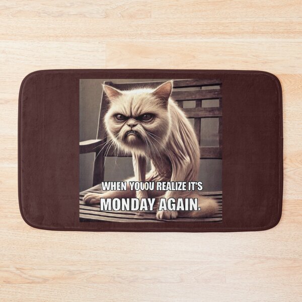 Item preview, Cursed Cat Meme - When You Realize It’s Monday Again designed and sold by CatmemesArt.