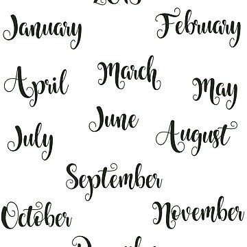 Bullet Journal and Planner Month Name Stickers Black 1 Sticker for Sale by  JakeRhodes