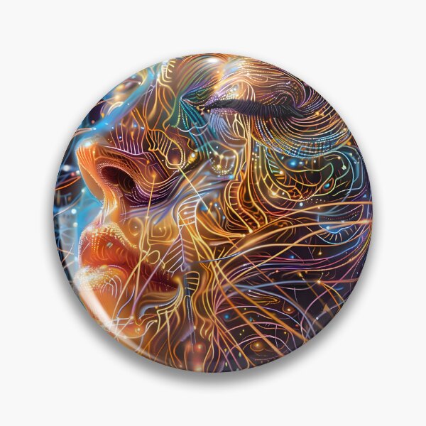 Artikelvorschau, Digital Echoes: Surreales 3D-KI-Gesicht in Abstraktion entworfen und verkauft von AI-Only Creations.