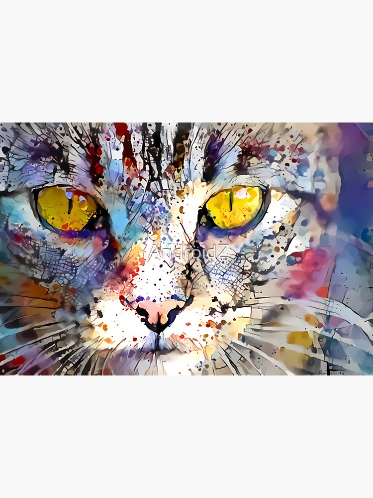 Aperçu 2 sur 2. Impression rigide avec l'œuvre Chat Kitty créée et vendue par AndroidZ.