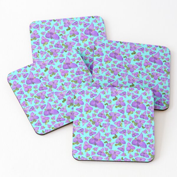 Item preview, Spiderwort Flowers on Cyan designed and sold by Art in My Loft.