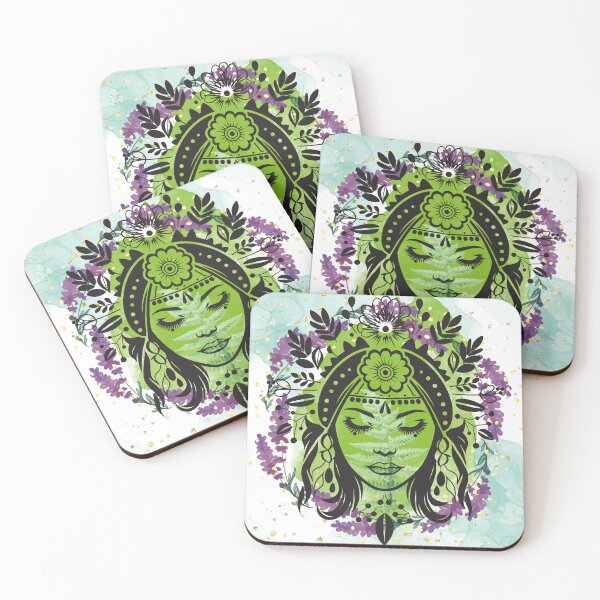 Item preview, Nature Goddess Gaia Mother Earth Ferns designed and sold by WildWoodlandWitch.