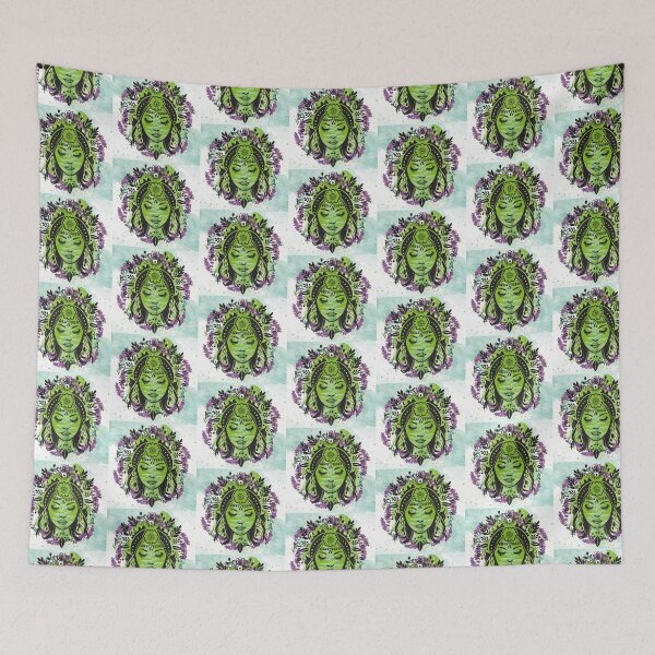 Item preview, Nature Goddess Gaia Mother Earth Ferns designed and sold by WildWoodlandWitch.