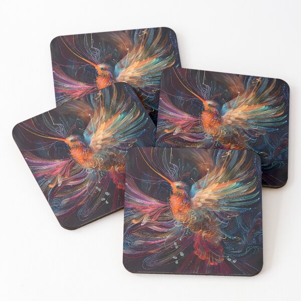 Item preview, Flight of Fantasy: Surreal 3D Hummingbird Haven designed and sold by AI-Only Creations.