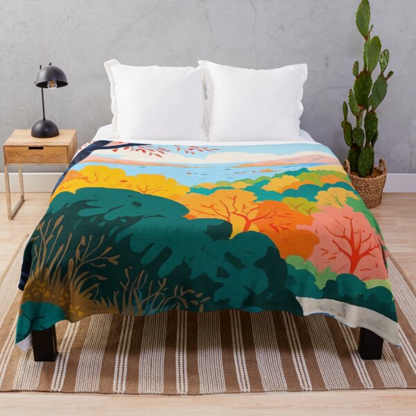 Item preview, Autumn's Palette: A Vibrant Lakeside Mosaic of Colour designed and sold by ArtComixHaven.