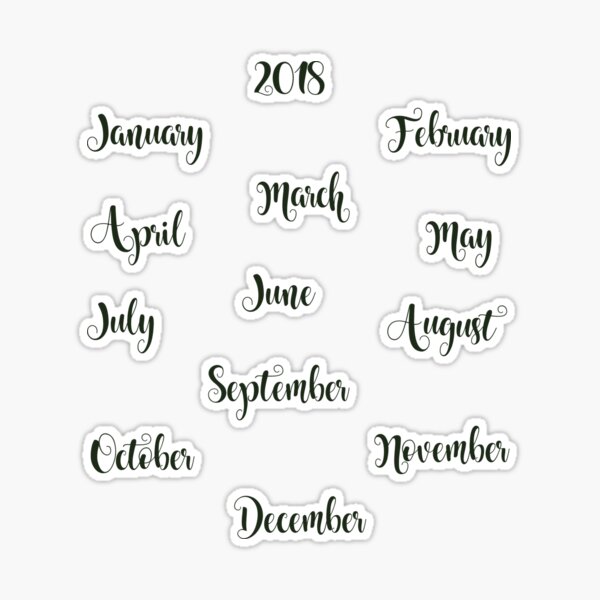 Bujo Months Highlighted Rainbow Sticker for Sale by Mavy-liz