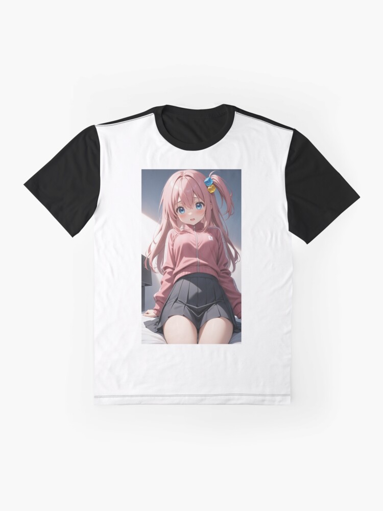 Aperçu 4 sur 5. T-shirt graphique avec l'œuvre Hitori Gotou Fanart créée et vendue par iloveanimechibi.