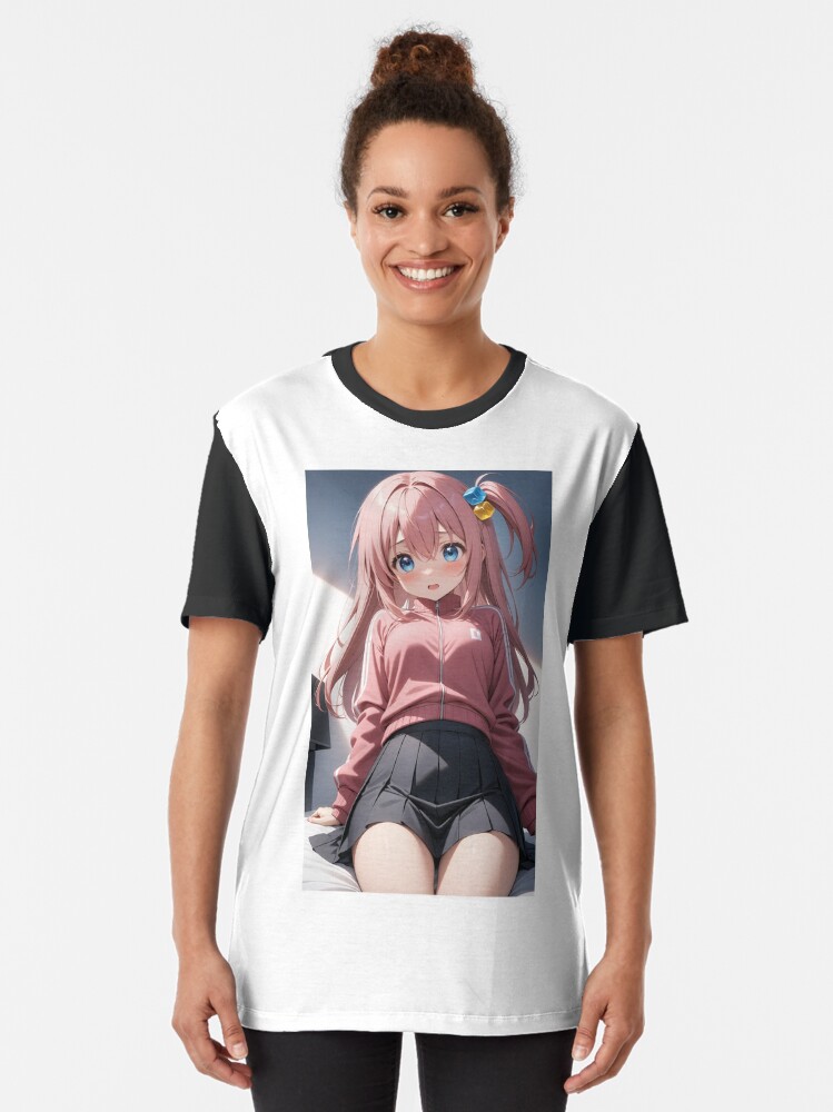 Aperçu 2 sur 5. T-shirt graphique avec l'œuvre Hitori Gotou Fanart créée et vendue par iloveanimechibi.