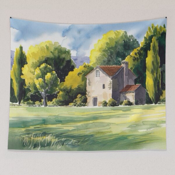 Item preview, French Countryside Landscape No. 15 | Charming Watercolor Art Print…By Carraann designed and sold by CARRAANN.