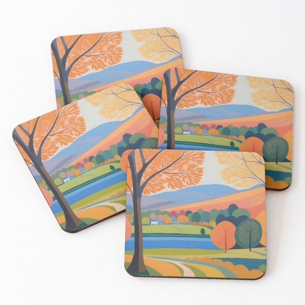 Item preview, Colourful Harmony: Autumnal Serenity at Lakeside Retreat designed and sold by ArtComixHaven.