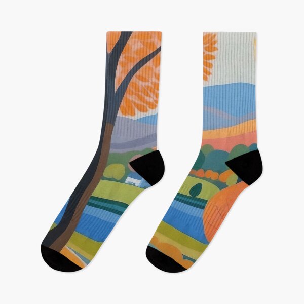 Item preview, Colourful Harmony: Autumnal Serenity at Lakeside Retreat designed and sold by ArtComixHaven.