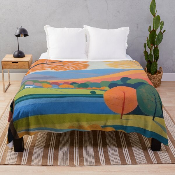 Item preview, Colourful Harmony: Autumnal Serenity at Lakeside Retreat designed and sold by ArtComixHaven.
