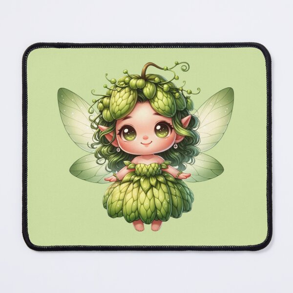 Item preview, Little Fairy Green Cherimoya Elf with butterfly wings Manga Anime Girl Exotic Fruits designed and sold by Annika Shurafa.