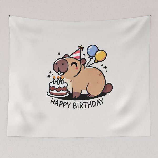 Item preview, capybara birthday designed and sold by creativechaster.