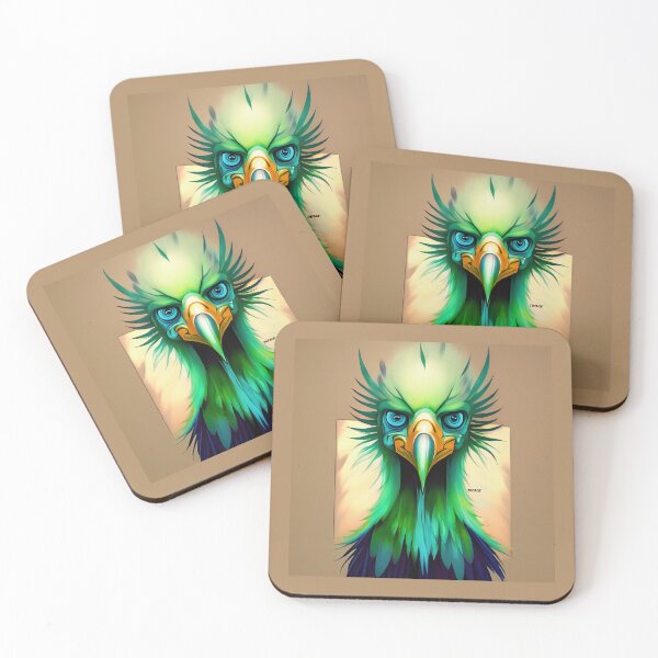 Item preview, green vulture with big blue eyes - dePace' designed and sold by mrpropcake.