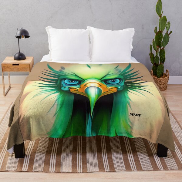 Item preview, green vulture with big blue eyes - dePace' designed and sold by mrpropcake.