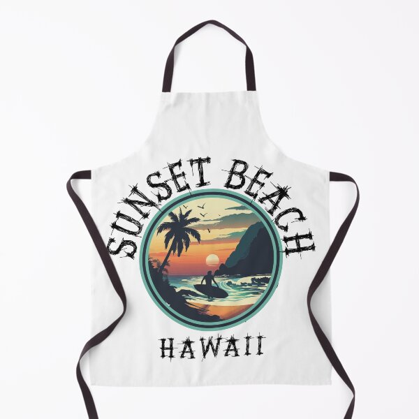 Aperçu de l'œuvre Sunset Beach - Hawaï (avec lettrage noir) créée et vendue par VelvetRoom.