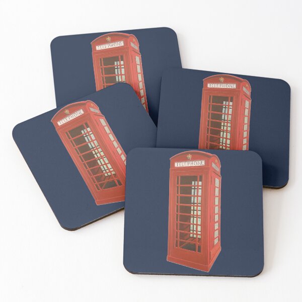 Item preview, Old Red Phone Booth with Navy Background designed and sold by artthatrocks.