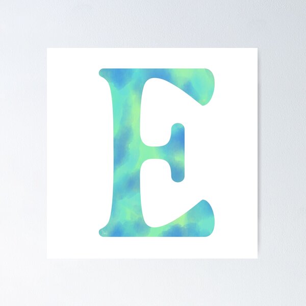 Item preview, “E” aqua   designed and sold by Ninidesignss.