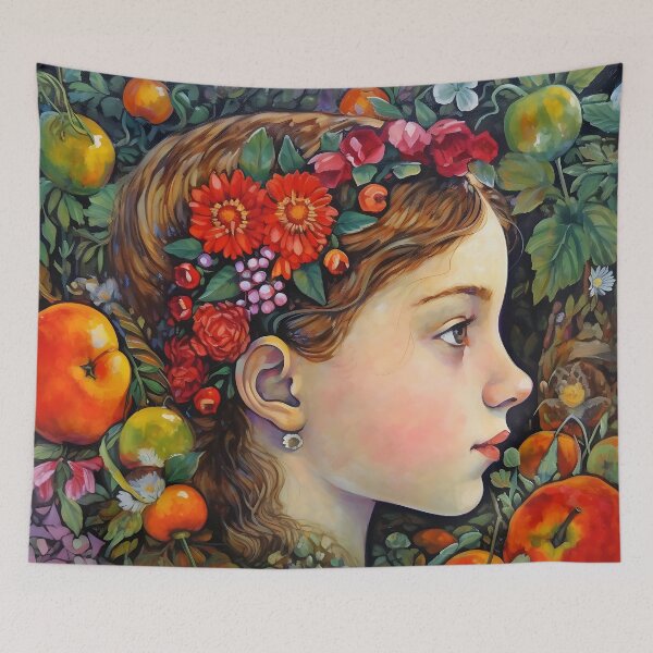 Item preview, girl among fruits designed and sold by elegantpaterns.