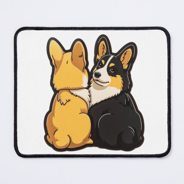 Item preview, Cute corgi cartoon sticker with a yellow face and black back designed and sold by tjnextgen99.