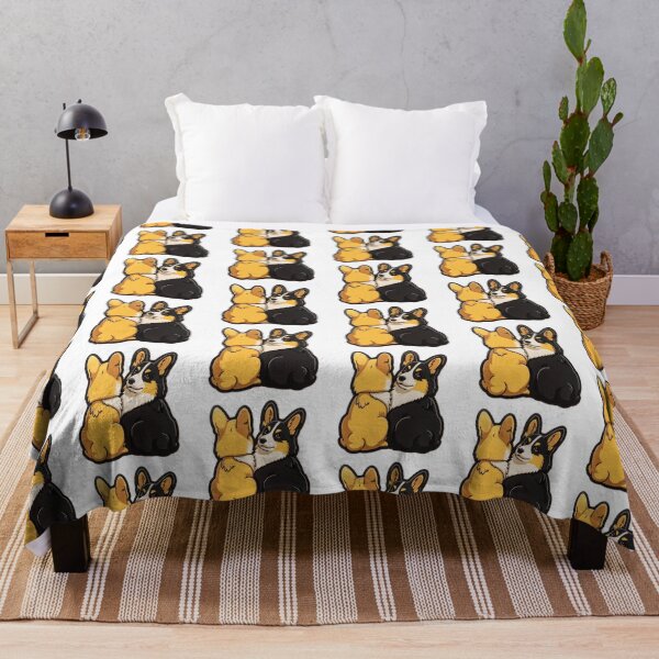 Item preview, Cute corgi cartoon sticker with a yellow face and black back designed and sold by tjnextgen99.